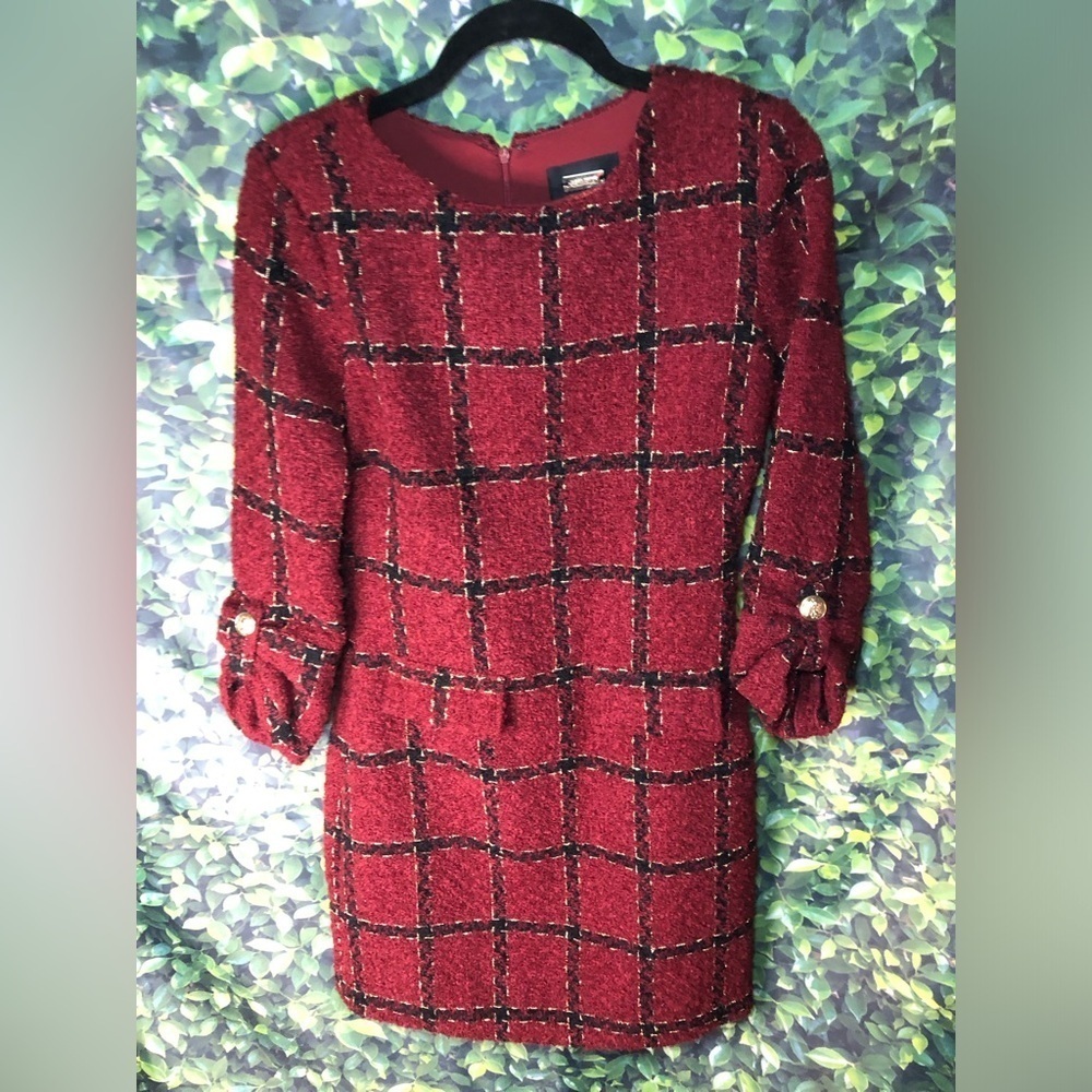 Alexia Admor Elegant Red Plaid Dress - Picture 5 of 16